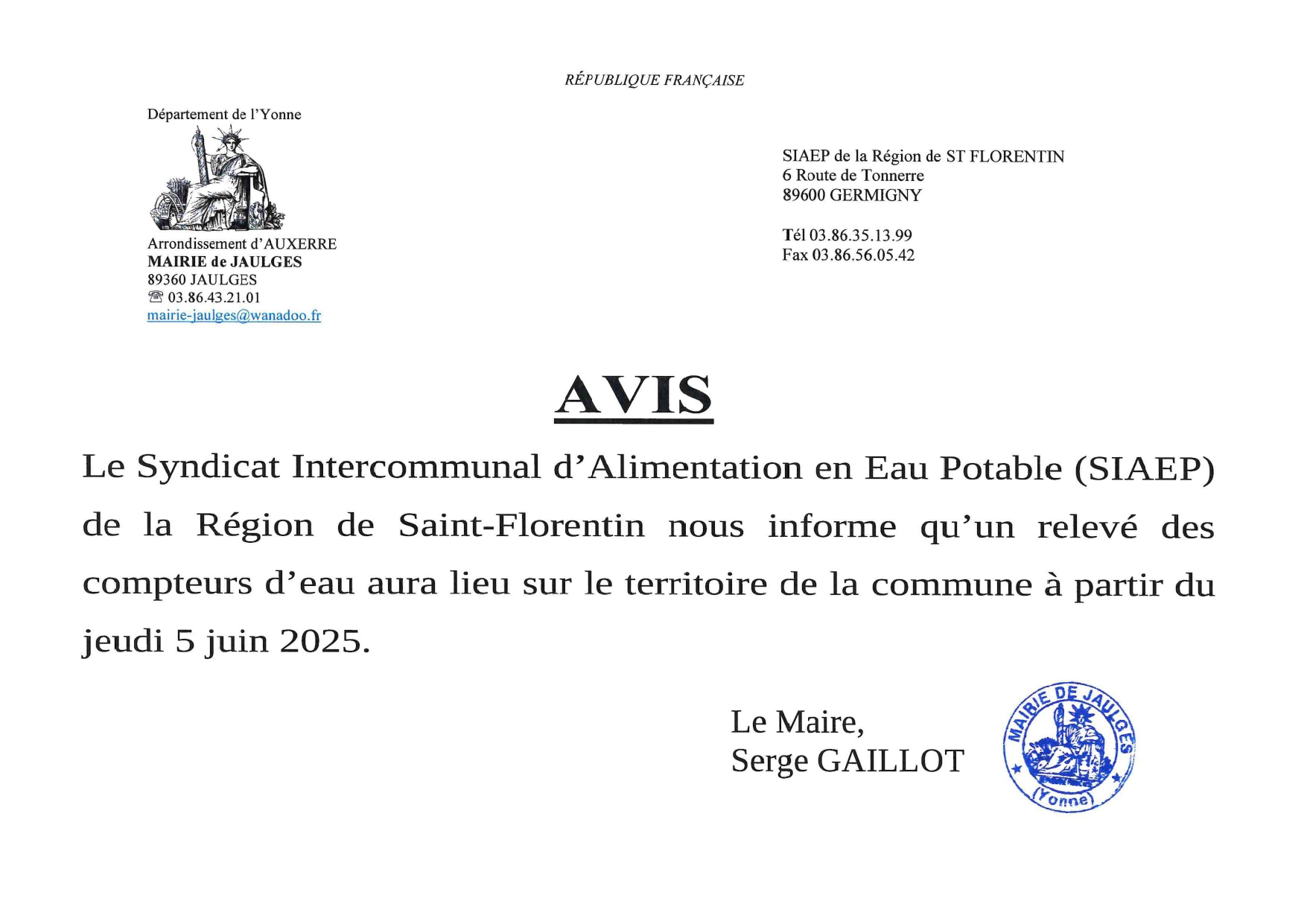 Relevé compteurs